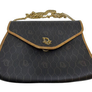 Dior Honeycomb Blue Canvas Shoulder Bag